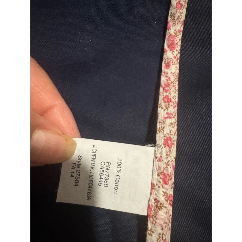 J. Crew Downtown Field utility jacket blue front zipper snap buttons L - Picture 4 of 13